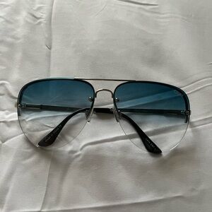 Quay Australia Blue Gradient Aviator Sunglasses